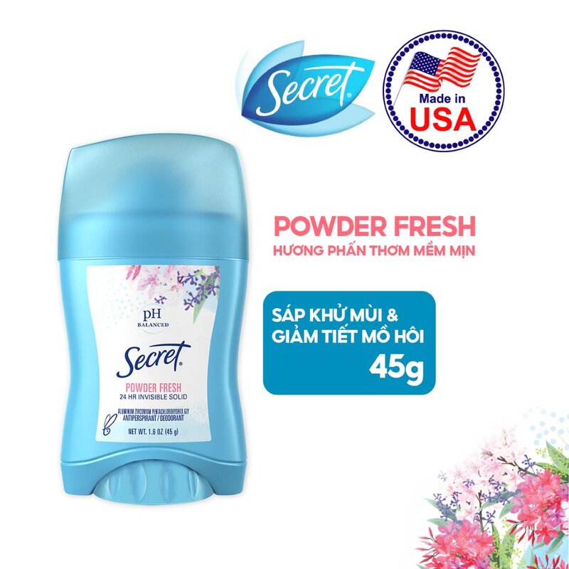 Sáp Khử Mùi Secret Giảm Tiết Mồ Hôi Hương Powder Fresh 45g Hasaki vn