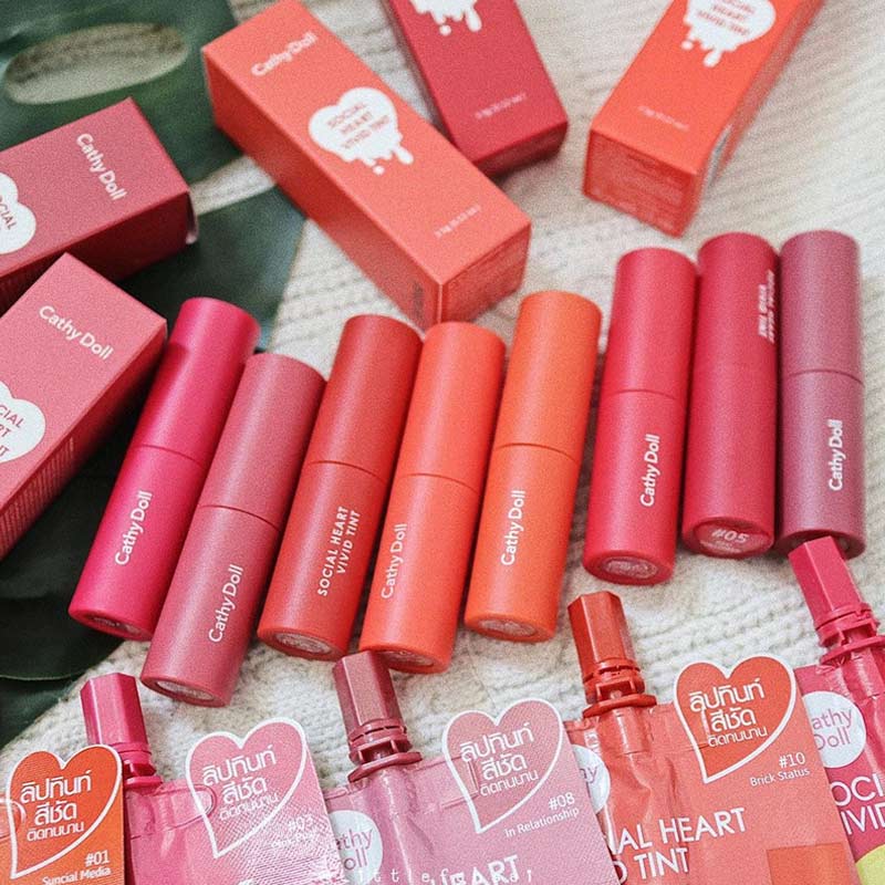 Son Tint Cathy Doll Siêu Lì Màu Đỏ Rượu 06 Red Comment 3 5g Hasaki vn