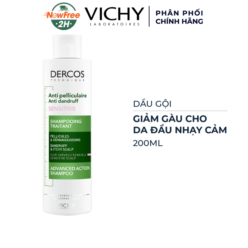 Dầu Gội Vichy Giảm Gàu Cho Da Đầu Nhạy Cảm 200ml