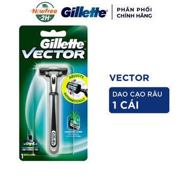 Dao Cạo Râu Gillette Vector Hai Lưỡi Kép (1 Cán + 1 Lưỡi)