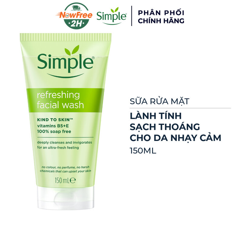 Sữa Rửa Mặt Simple Giúp Da Sạch Thoáng 150ml