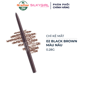 Chì Kẻ Mắt Silkygirl Màu Nâu 02 Black Brown 0.28g
