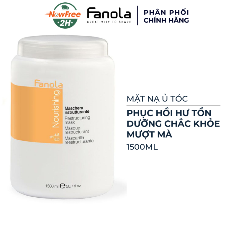 Mặt Nạ Ủ Tóc Fanola Phục Hồi Tóc Hư Tổn 1500ml