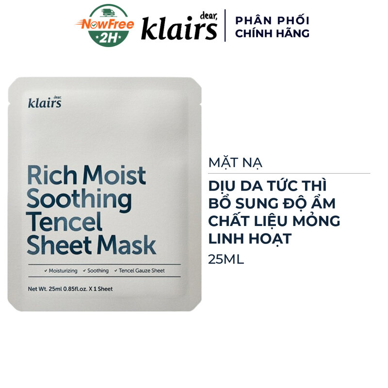 Mặt Nạ Klairs Dưỡng Ẩm, Làm Dịu Da 25ml