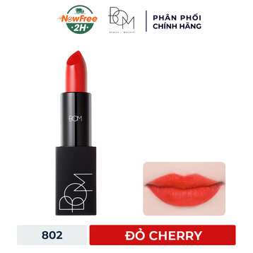 Son Lì B.O.M #802 My Cherry Red - Đỏ Cherry 3.5g