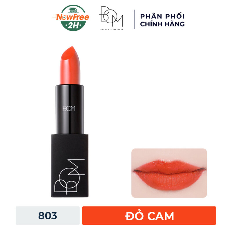 Son Lì B.O.M #803 My Orange - Đỏ Cam 3.5g