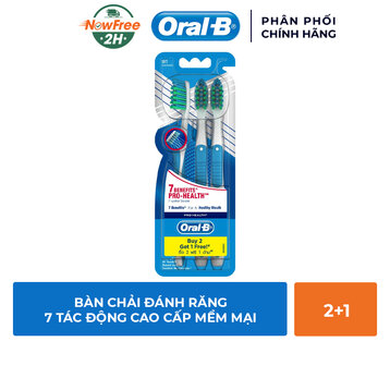 Bàn Chải Đánh Răng Oral-B 7 Tác Động (Bộ 3 Cây)