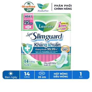 Băng Vệ Sinh Laurier Siêu Mỏng Cánh Kháng Khuẩn 25cm 14M