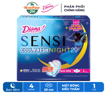 Băng Vệ Sinh Diana Sensi Cool Fresh Night 29cm Gói 4 Miếng