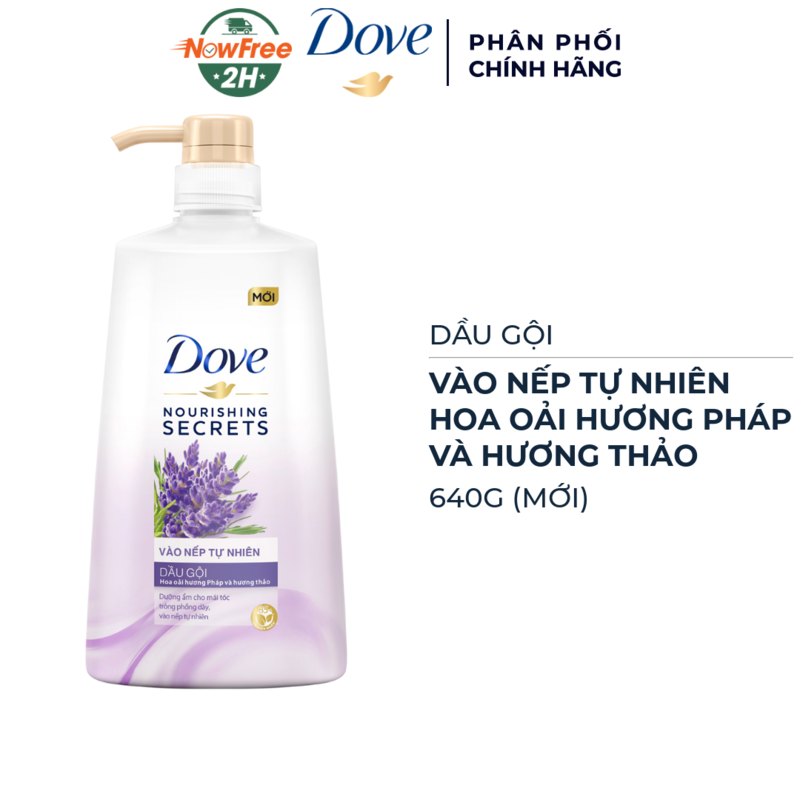 Dầu Gội Dove Vào Nếp Tự Nhiên 640g (Mới)