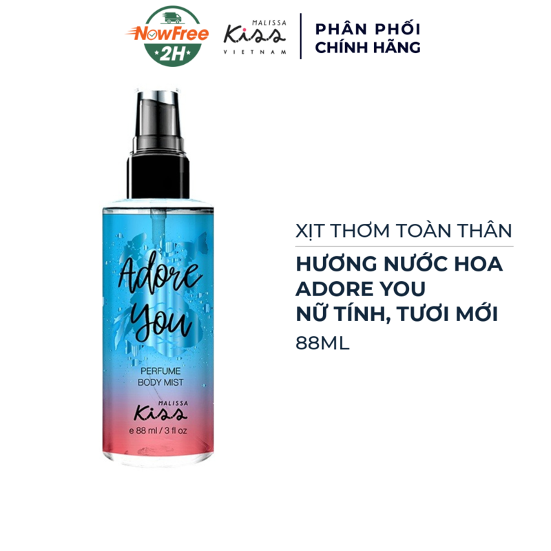 Xịt Thơm Toàn Thân Malissa Kiss Hương Adore You 88ml 