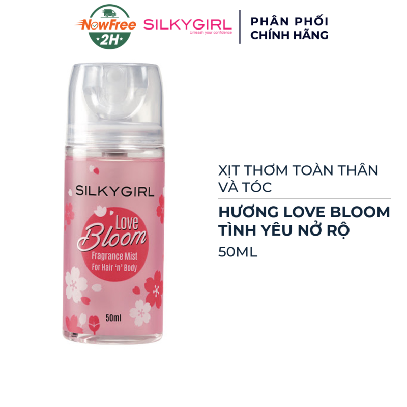 Xịt Thơm Toàn Thân Và Tóc Silkygirl Hương Love Bloom 50ml