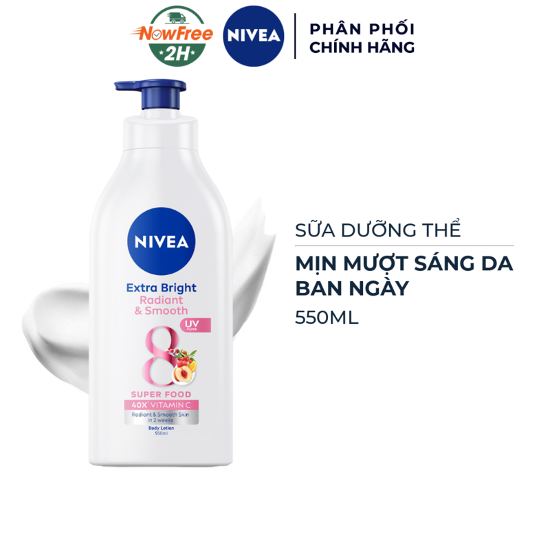 Sữa Dưỡng Thể Nivea Mịn Mượt Sáng Da Ban Ngày 550ml