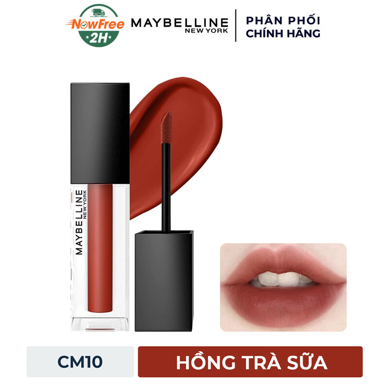 Son Kem Maybelline Mịn Lì Như Nhung CM10 Hồng Trà Sữa 6.4ml