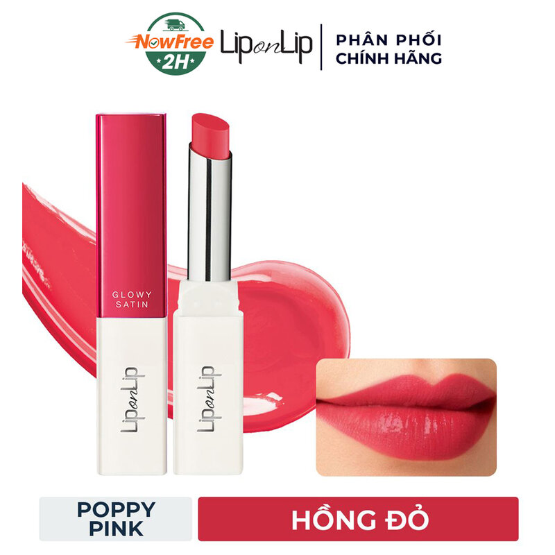 Son Thỏi Lip On Lip Dưỡng Môi Poppy Pink - Hồng Đỏ 2.2g