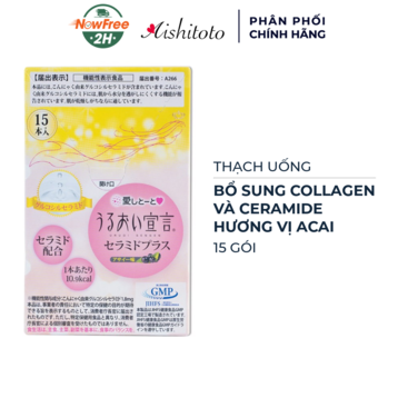 Thạch Bổ Sung Collagen Và Ceramide Aishitoto Vị Acai 15 Gói