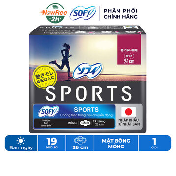 Băng Vệ Sinh Sofy Sports Mỏng Cánh 26cm 19 Miếng