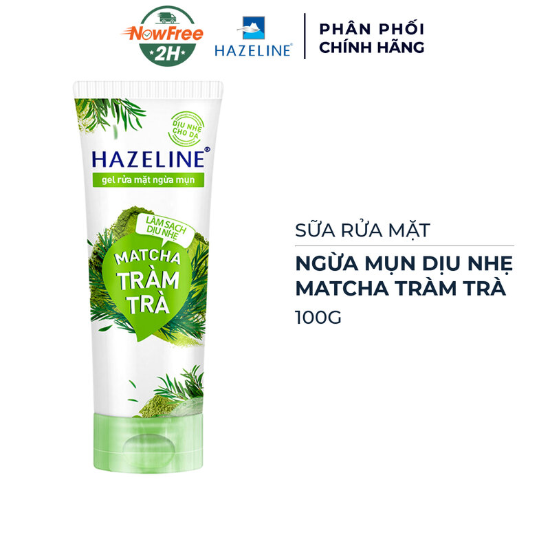 Sữa Rửa Mặt Hazeline Ngừa Mụn Dịu Nhẹ Matcha Tràm Trà 100g