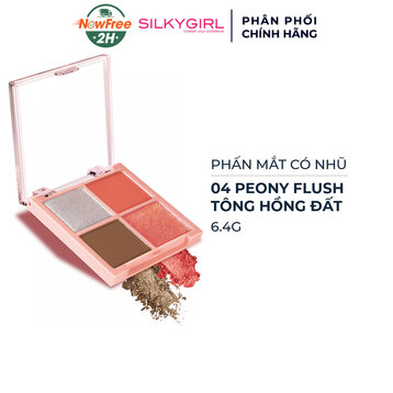 Phấn Mắt Silkygirl 4 Ô Có Nhũ 04 Tông Hồng Đất