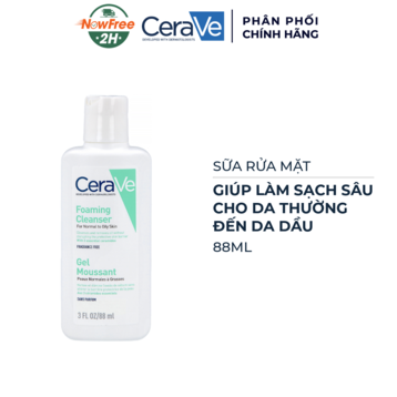 Sữa Rửa Mặt CeraVe Sạch Sâu Cho Da Thường Đến Da Dầu 88ml