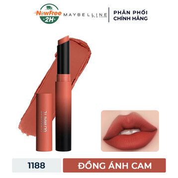 Son Lì Maybelline Mịn Môi Siêu Nhẹ 1188 Đồng Ánh Cam 1.7g