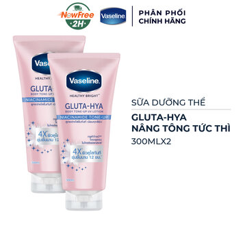 Combo Vaseline Sữa Dưỡng Thể Gluta-Hya Nâng Tông Tức Thì 300mlx2