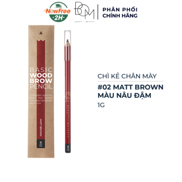 Chì Kẻ Chân Mày B.O.M 02 Matt Brown Màu Nâu Đậm 1g