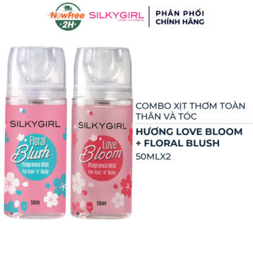 Combo 2 Xịt Thơm Toàn Thân Và Tóc Silkygirl Hương Love Bloom + Floral Blush 50ml