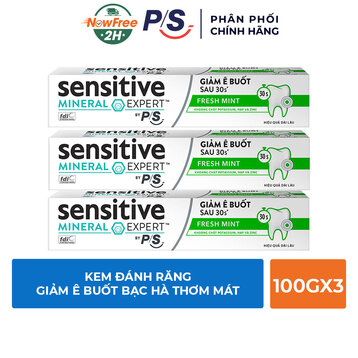 Bộ 3 Kem Đánh Răng P/S Giảm Ê Buốt Bạc Hà Thơm Mát 100g