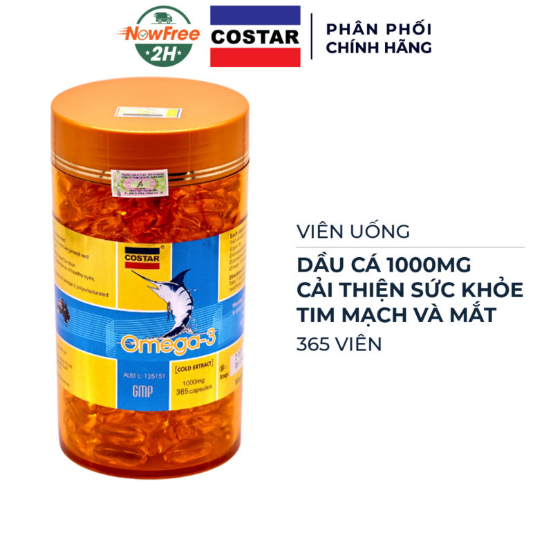 Viên Uống Costar Dầu Cá 1000mg Omega 3 365 Viên