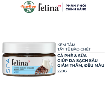 Kem Tắm Tẩy Tế Bào Chết Felina Cà Phê & Tinh Chất Sữa 220g