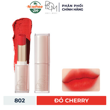 Son Lì B.O.M 802 My Cherry Red - Đỏ Cherry (Bản Giới Hạn) 3.1g