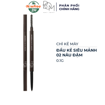 Chì Kẻ Mày B.O.M Siêu Mảnh Màu 02 Nâu Đậm 0.1g