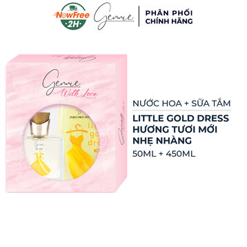 Combo Gennie Nước Hoa + Sữa Tắm Little Gold Dress 50ml + 450ml