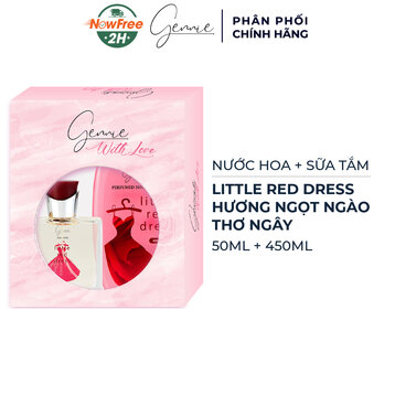 Combo Gennie Nước Hoa + Sữa Tắm Little Red Dress 50ml + 450ml