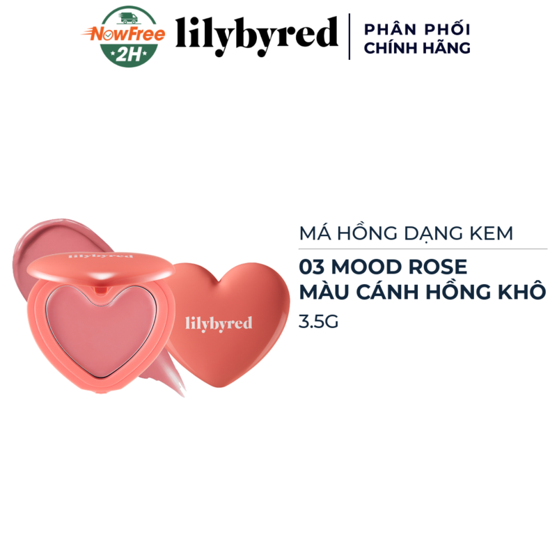 Má Hồng Lilybyred Dạng Kem 03 Mood Rose - Cánh Hồng Khô 3.5g