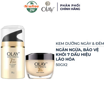 Combo Kem Dưỡng Olay Ngừa Lão Hóa Ban Ngày & Ban Đêm 50g/Lọ