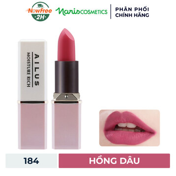 Son Thỏi Naris Cosmetic Giàu Ẩm Màu 184 Hồng Dâu 3.7g