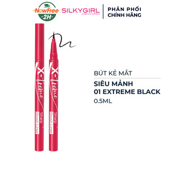 Bút Kẻ Mắt Silkygirl Siêu Mảnh Màu Đen 01 Extreme Black 0.5ml