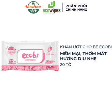 Khăn Ướt Cho Bé EcoWipes Ecobi Hương Dịu Nhẹ Gói 20 Tờ