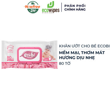 Khăn Ướt Cho Bé EcoWipes Ecobi Hương Dịu Nhẹ Gói 80 Tờ