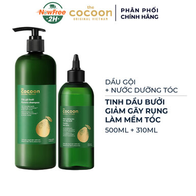 Combo Cocoon Dầu Gội 500ml + Nước Dưỡng Tóc 310ml Từ Tinh Dầu Bưởi