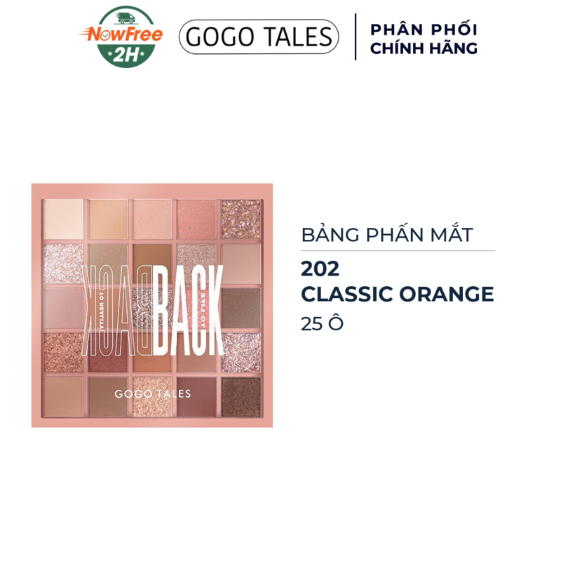Bảng Phấn Mắt Gogo Tales Màu 202 Classic Orange 25 Ô