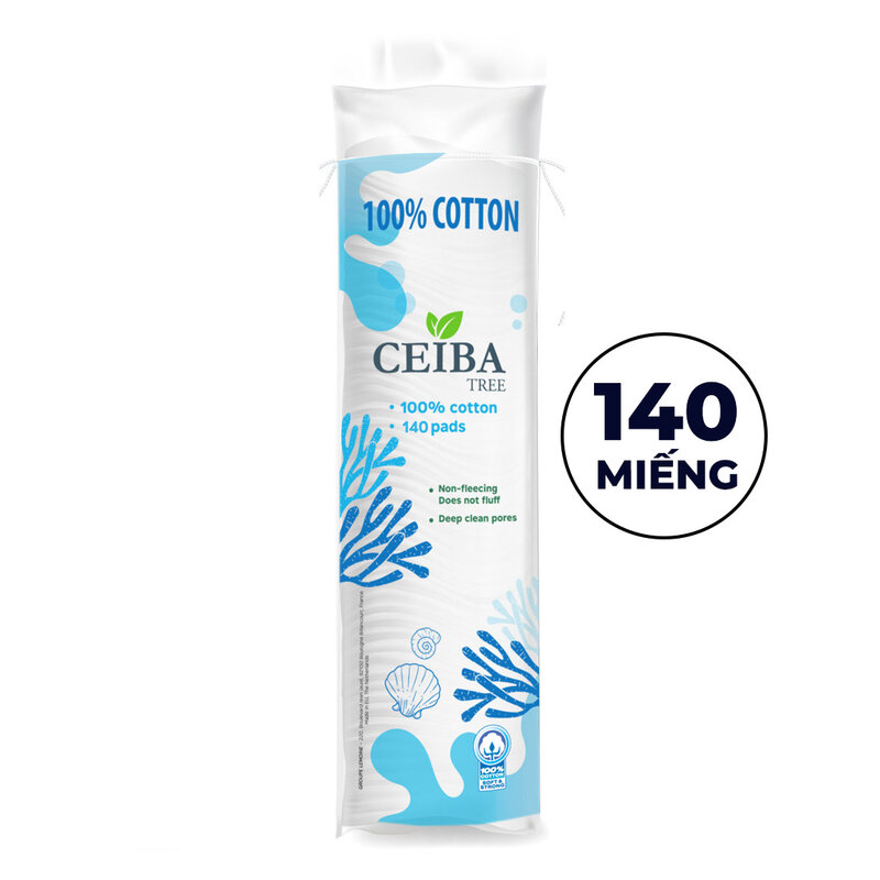 Bông Tẩy Trang Ceiba 100% Chất Liệu Cotton 140 Miếng