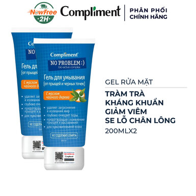 Combo 2 Gel Rửa Mặt Compliment Tràm Trà Kháng Khuẩn Giảm Viêm 200ml