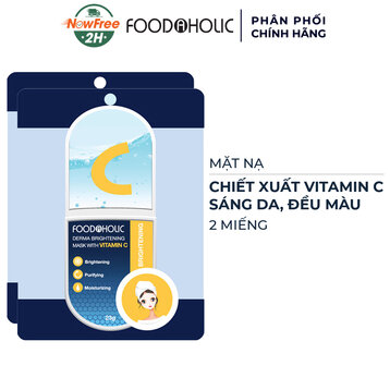 Combo 2 Mặt Nạ Foodaholic Vitamin C Dưỡng Sáng Da 23g