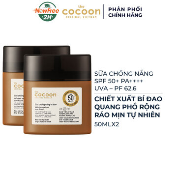 Combo 2 Sữa Chống Nắng Cocoon Chiết Xuất Bí Đao Quang Phổ Rộng 50ml