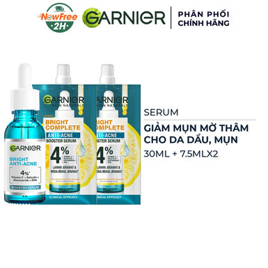 Combo 3 Serum Garnier Giảm Mụn Mờ Thâm Cho Da Dầu, Mụn 30ml+7.5mlx2