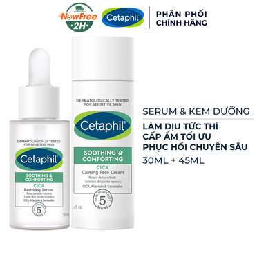 Combo Cetaphil Serum 30ml + Kem Dưỡng 45ml Làm Dịu Và Phục Hồi Chuyên Sâu