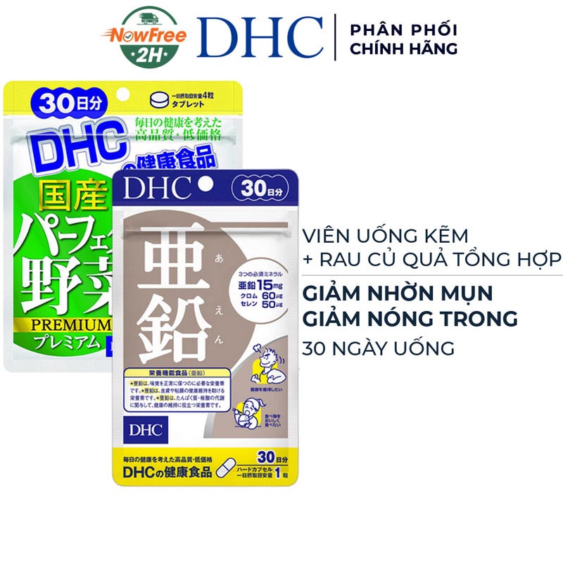Combo Thực Phẩm Bảo Vệ Sức Khỏe DHC Zinc + Thực Phẩm Bảo Vệ Sức Khỏe DHC Perfect Vegetable – Premium Japanese Harvest
